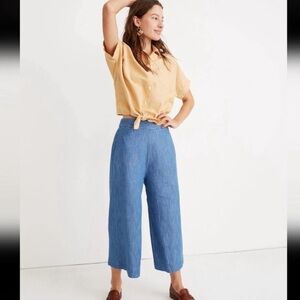 Madewell Light Blue Wide-Leg Pants